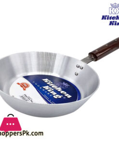 Kitchen King Aluminium Commercial  Fry Pan Wooden Handle - 26 CM