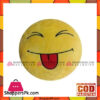 Ladies Corner Both Eyes Closed Tongue Sticking Out Emoji Cushion - Yellow