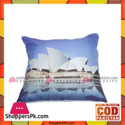 Light Blue Satin Printed Cushion - VDS-27