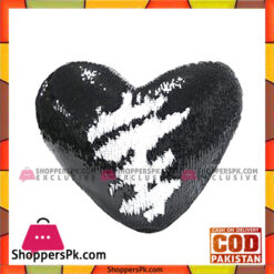 Magic Reversible Heart Shaped Pillow - Black & Silver