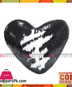 Magic Reversible Heart Shaped Pillow - Black & Silver