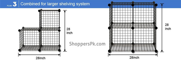 Buy Multi Use DIY Wire 4 Cube Cabinet S12 at Best Price in Pakistan