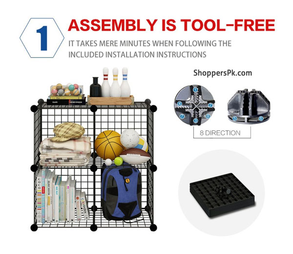 Multi Use Diy Wire 4 Cube Cabinet S12