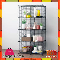 Multi Use DIY Wire 8 Cube Cabinet