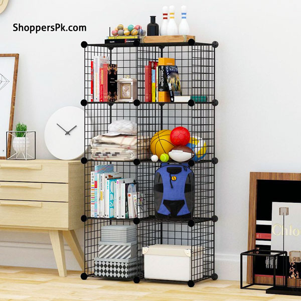 Multi Use DIY Wire 8 Cube Cabinet