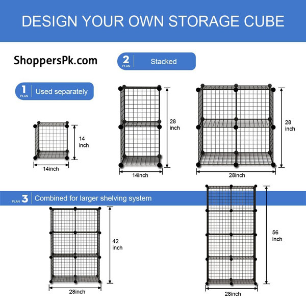 Multi Use Diy Wire 3 Cube Cabinet
