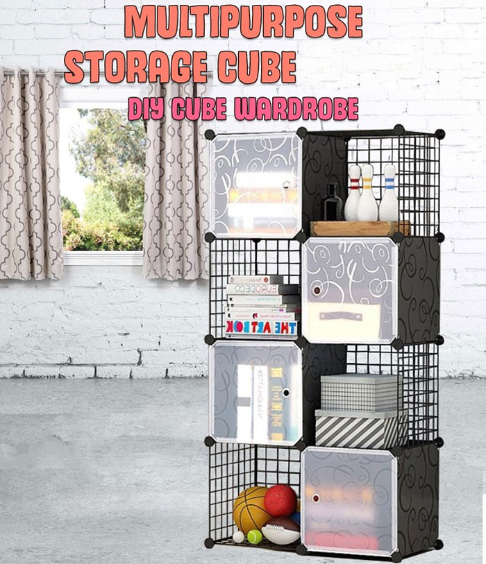 Multipurpose Strorage 8 Cube DIY Cube Wardrobe