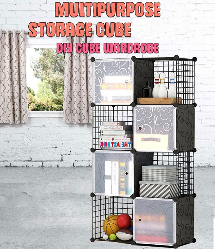 Multipurpose Strorage 8 Cube Diy Cube Wardrobe