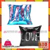 Pack of 2 - Reversible Mermaid Sequin Pillow - Black-Silver & Pink-Blue