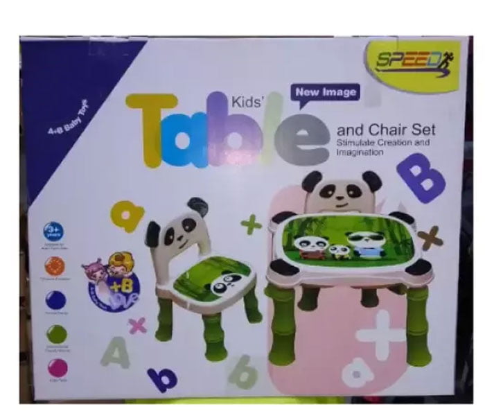 Panda Table Chair Plastic 2 Chair 1 Table