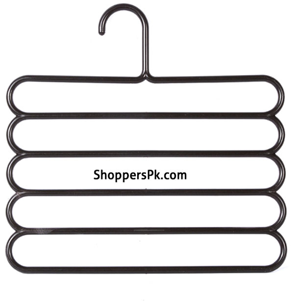 Plastic 5 Layers Clothes Towel Hanger Pack of 2