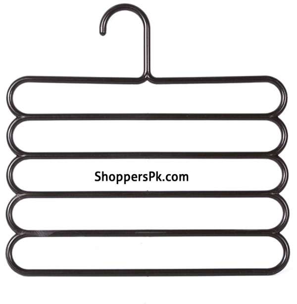 Plastic 5 Layers Clothes Towel Hanger Pack Of 2