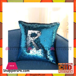 Reversible Mermaid Sequin Pillow - LakeBlue & Silver
