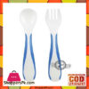 Set Of Spoon &Amp; Fork For Kids - Blue &Amp; White