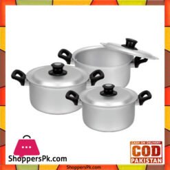 Sonex Bakelite Handle Set – 3 Cooking Pots Set – Anodized