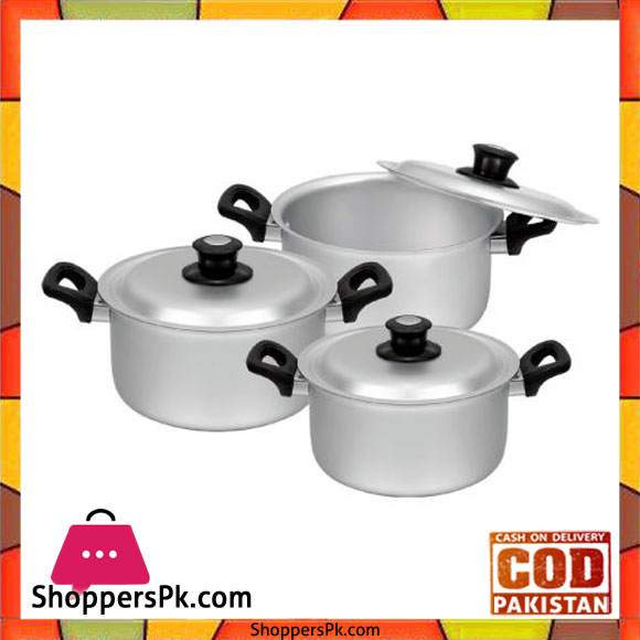 Sonex Bakelite Handle Set – 3 Cooking Pots Set – Anodized 3 Sonex Bakelite Handle Set – 3 Cooking Pots Set – Anodized