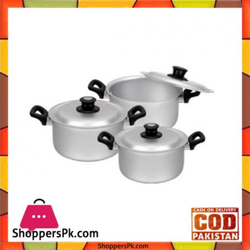 Sonex Bakelite Handle Set – 3 Cooking Pots Set – Anodized – 50471
