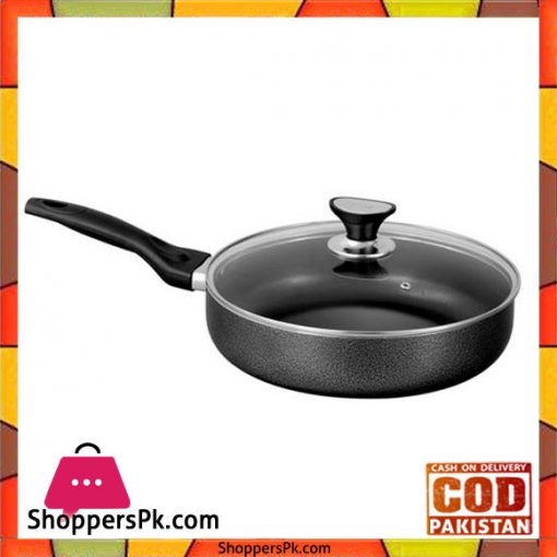 Sonex Non-Stick Classic Fry Pan With Glass Lid 28cm - Black