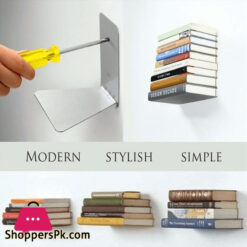 Stainless Metal Wall Invisible Floating Book Shelf One Pieces