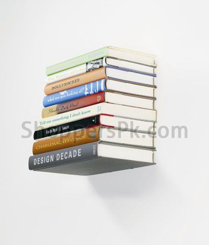 Stainless Metal Wall Invisible Floating Book Shelf One Pieces