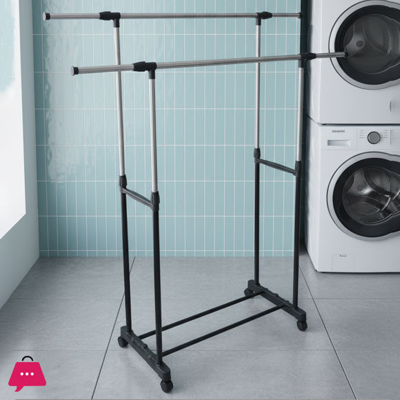 Stainless Steel Double Pole Clothes Hanger