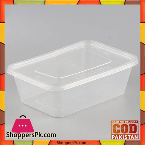 2 Liters Transparent Square Microwave Safe Disposable Food Storage Containers Lunch Box 100 Pcs