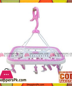 Baby Cloth Hanger with 20 Hangers - Pink & White