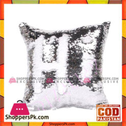 White & Silver Reversible Mermaid Cushion Cover - CUS-110-27-P1a