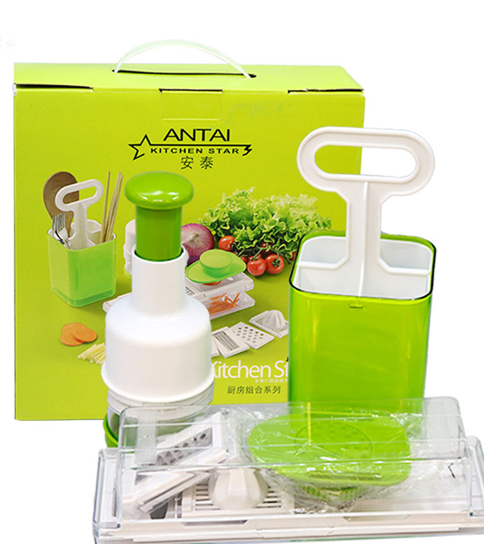 Kitchen Star Multi-Functional Kitchen Tool Set Slicer Chopper And Cutlary Holder Sx1047