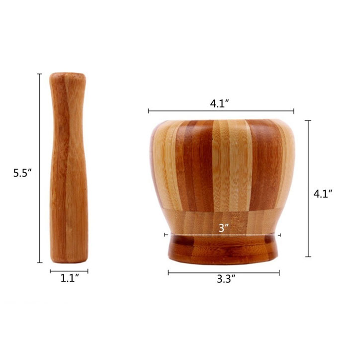Bamboo Mortar And Pestle