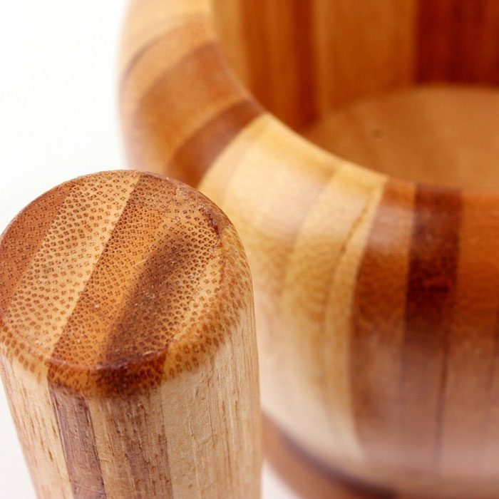 Bamboo Mortar And Pestle