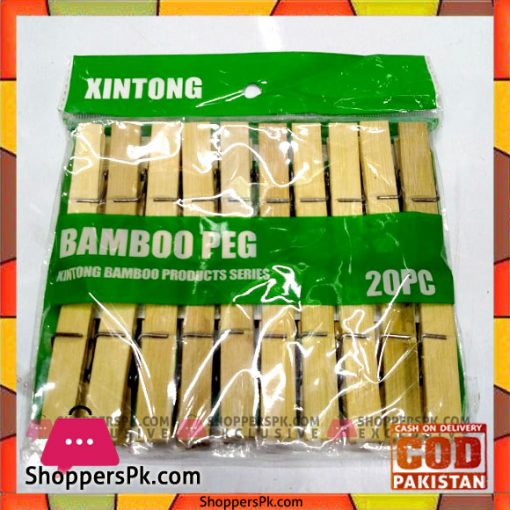 Bamboo Wooden Clothes Pin 20 Pieces One Pack