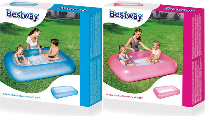 Bestway Aquababe Pool With Inflatable Bottom 65 X 41 X 10 Inch 2 Assorted Colors - 51115
