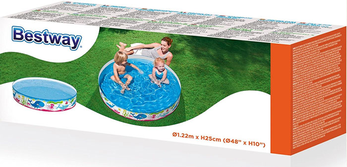 Bestway Fill 'N Fun Fix Basin Ocean Life Vinyl kids Play Pool 4 Feet - 55028
