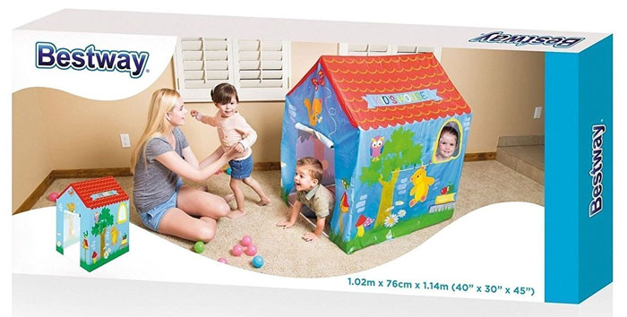 Bestway Playhouse Tent For Kids, Ages 2+ Large Size 40 X 30 X 45 Inch - 14920