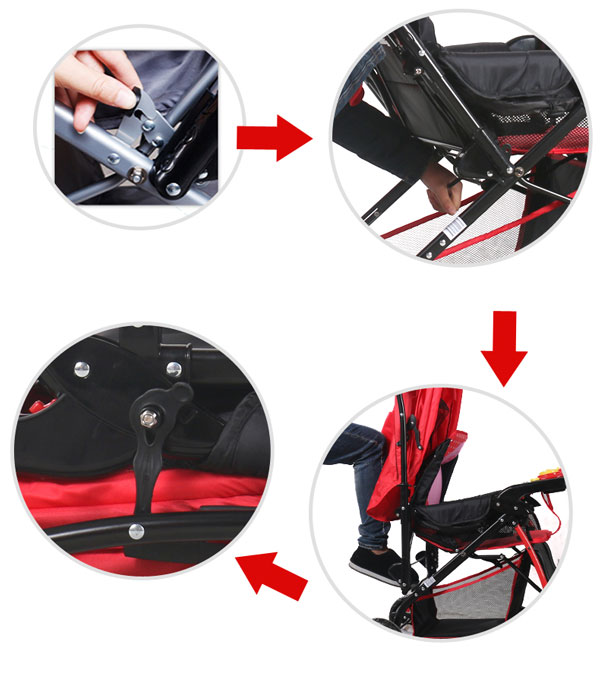 High Quality Baobaohao Baby Stroller (Blue - Red)