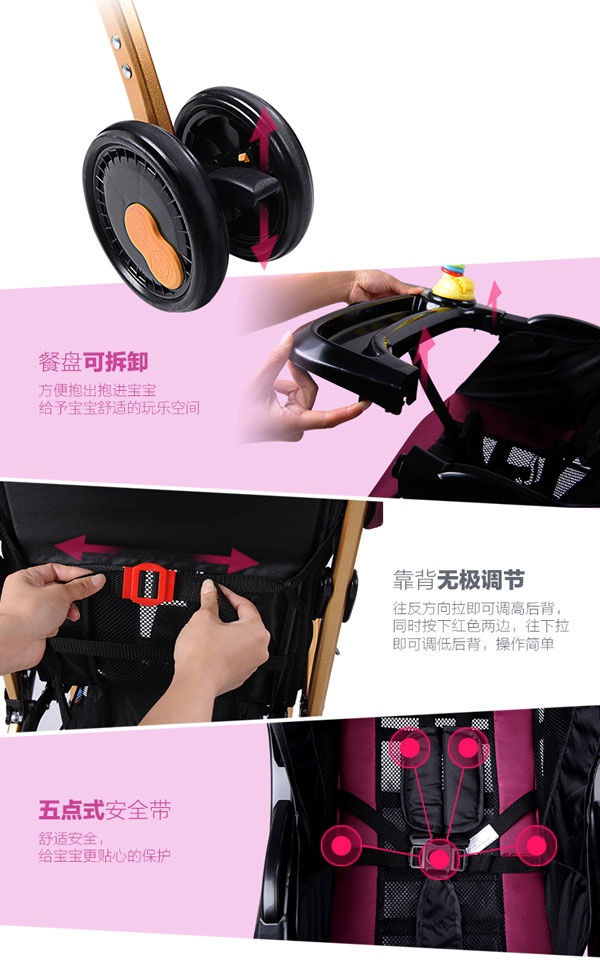 High Quality A1 Bao Boa Hao Folding Baby Stroller (Purpple And Blue)