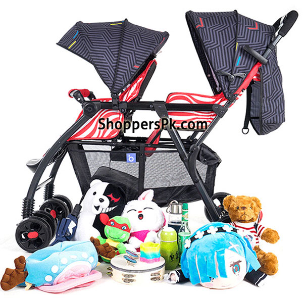 High Quality Twins Baby Stroller Double Seat Red And Blue -705