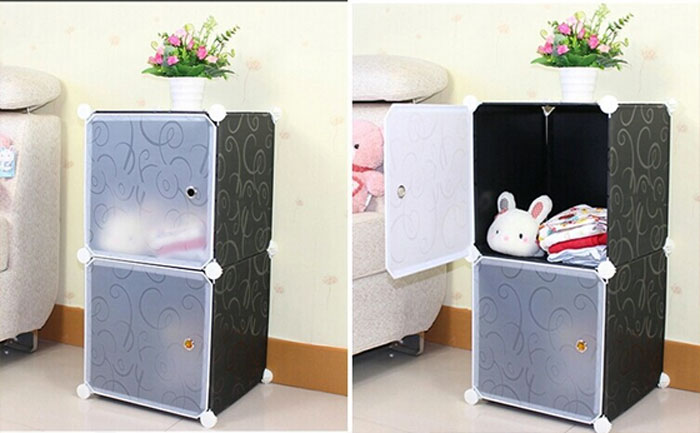 Intelligent Plastic Portable Cube Cabinet – 2 Cube