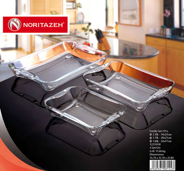 Noritazeh Roast Dish With Button Family Set 3 Pcs