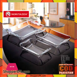 NORITAZEH Roast Dish With Button Family Set 3 Pcs