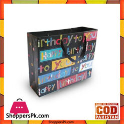 Pack of 1 - Happy Birthday Paper Bag Black 32 26cm X 10 cm