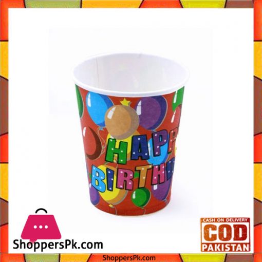Pack of 10 - Happy Birthday Paper Cups - Multicolor