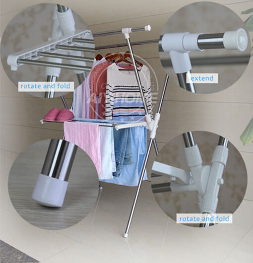 X-Type Stainless Steel Clothing Rack in Pakistan