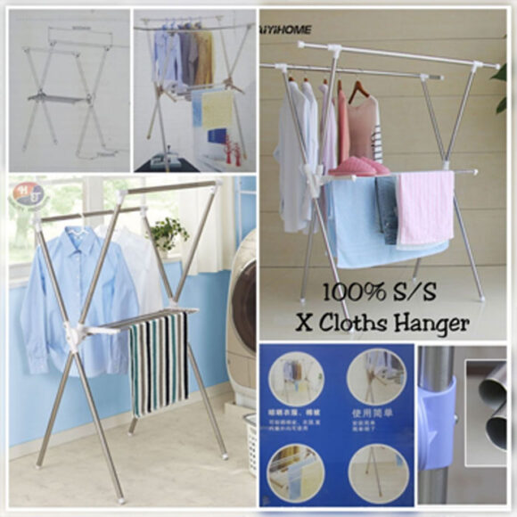 X-Type Stainless Steel Clothing Rack in Pakistan