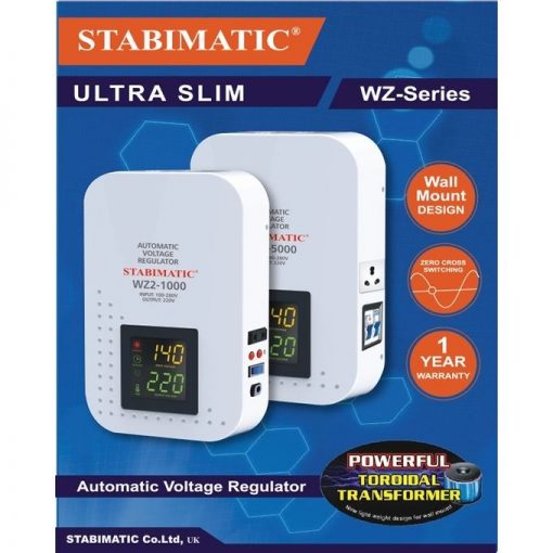Stabimatic WZ2-3000 - 3000VA, Automatic Voltage Regulator, Ultra Slim Stabilizer, White - Karachi Only