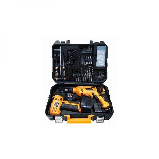 Ingco 97 Pcs Tool Set with Cordless Drill and Electric Drill 650and12V -HJTU456