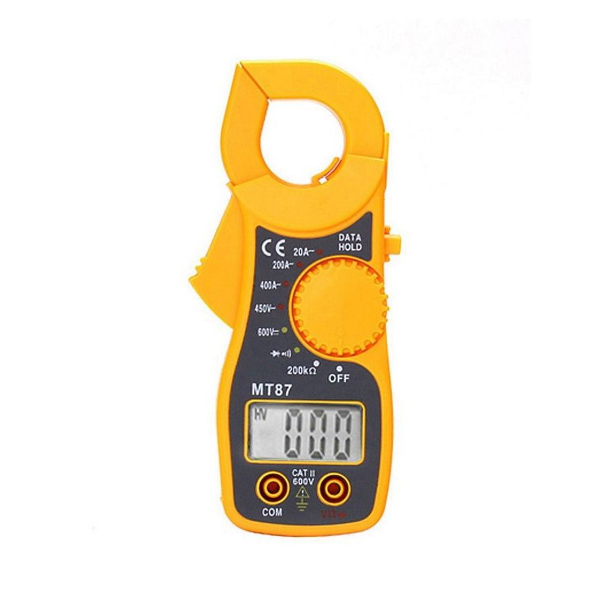 Lcd Auto Digital Multimeter Electronic Voltage Tester Ac/Dc Clamp Transistor Meter - Yellow