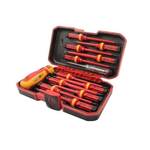 Tolsen VDE Insulated Screwdriver Set - 13pcs - Red & Orange