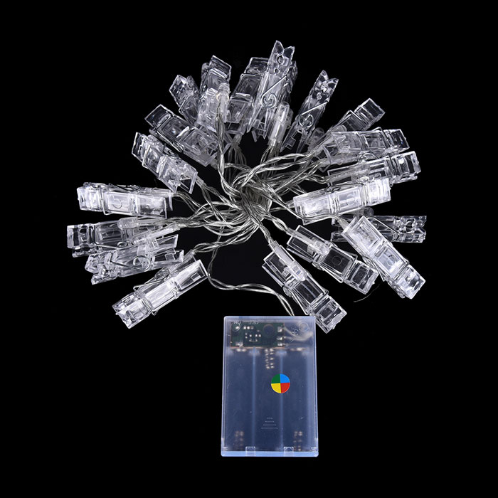 4 M 20 LED Battery Operated DIY Photo Card Clip Decorative Lighting String